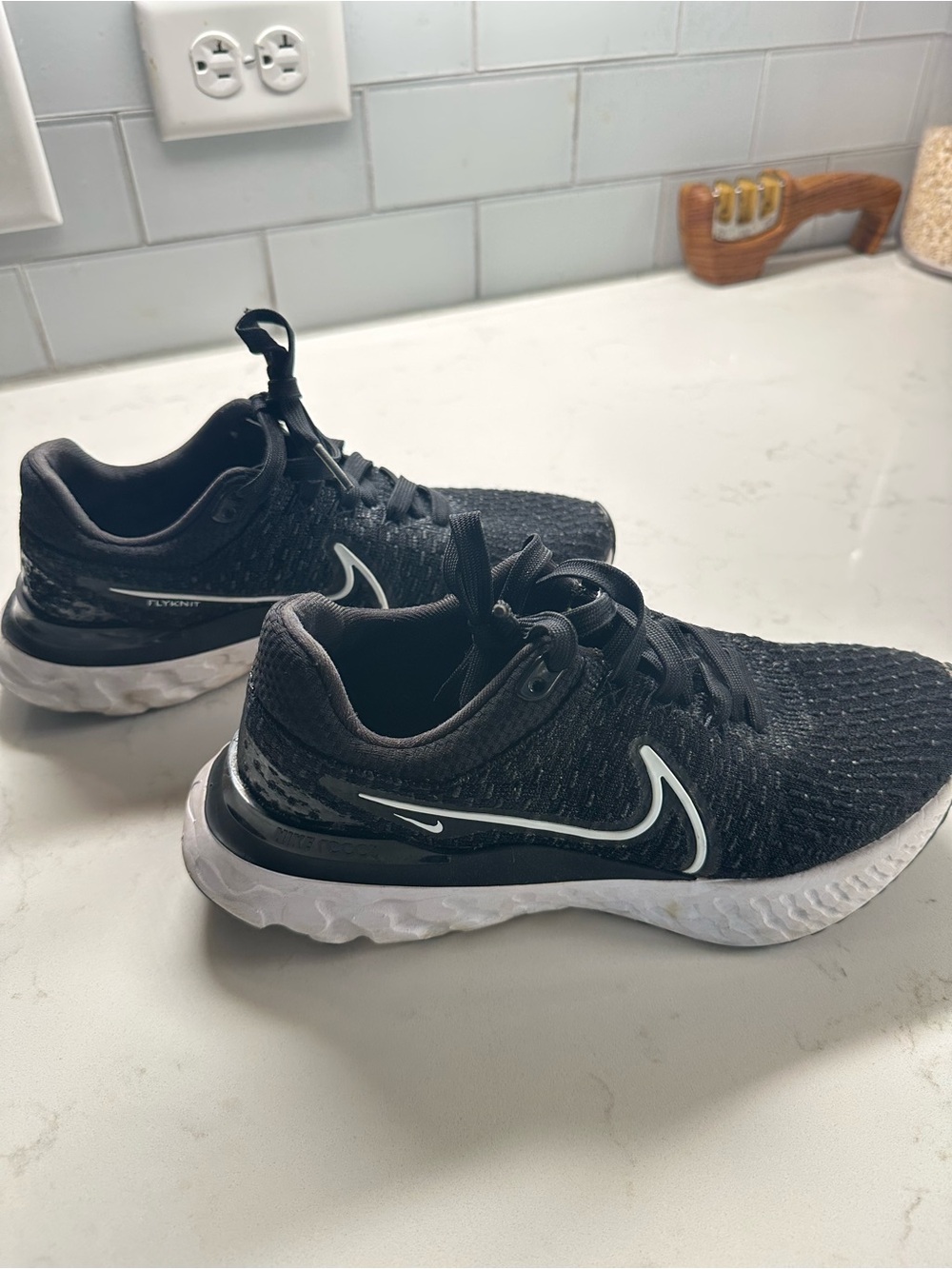 Nike Black and White Trainer with Size Tag